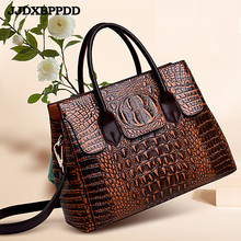 Fashion Luxury Brand Crocodile Bag Women leather Shoulder Bag crocodile Skin Handbag Ladies Messenger Tote Women Bag Black 2024 - buy cheap