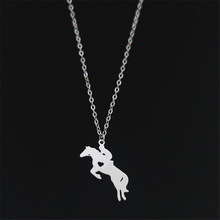 New Horsemanship Necklace Silver Color Stainless Steel Horse Pendant Necklace Women Horsemanship Jewellery 2024 - buy cheap