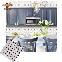 3D мозаичная плитка «сделай сам», самоклеящаяся наклейка на стену, наклейка «сделай сам», для кухни, ванной, домашний декор, виниловый, серый, черный 2024 - купить недорого