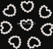 set of 500pcs 10mm white heart shape hollow imitate pearl for scrapbooking cell phone case nail accessories diy jewelry finding 2024 - buy cheap