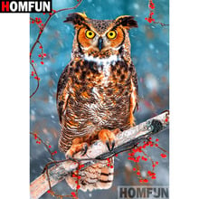 HOMFUN Full Square/Round Drill 5D DIY Diamond Painting "Animal owl" Embroidery Cross Stitch 3D Home Decor Gift A09525 2024 - buy cheap