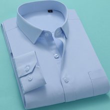 Мужская формальная рубашка FAISIENS, белая/синяя рубашка большого размера из хлопка с длинным рукавом, 7XL 8XL 9XL 10XL 13XL 14XL 2024 - купить недорого