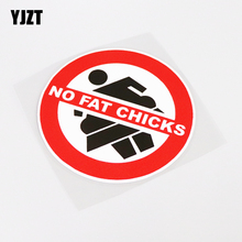 YJZT 13.3CM*13.3CM Funny NO FAT CHICKS Warning Mark Car Sticker PVC Decal 13-1048 2024 - buy cheap