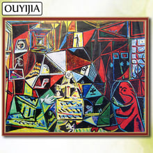 Picasso ouyijia 5d faça você mesmo pintura de diamante imagem quadrada completa de strass mosaico de diamante bordado para venda personagem abstrato 2024 - compre barato