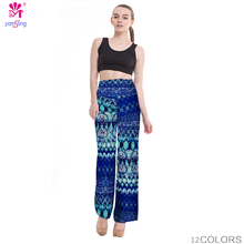 2018 de Cintura Alta Soltas Calças Largas Palazzo Calças Florais Tribal Padrão de impressão Plus Size Calças Palazzo Pants Plus Size 238 2024 - compre barato