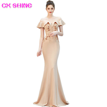 CX Long lace beading formal Evening dress sexy mermaid off shoulder prom party dresses  elasticity robe de soiree Vestidos stock 2024 - buy cheap