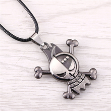 J Store Anime Souvenir One Piece Franky Black Alloy Pendant Necklace Leather Chain Choker Necklaces Floating Locket 2024 - buy cheap