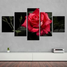 Modern Art HD Prints Pictures Poster 5 Pieces Red Rose Flower Modular Paintings Canvas Framework Decor For Living Room Home Wall 2024 - buy cheap