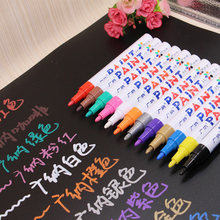 Conjunto de canetas com 12 cores, conjunto de canetas de marcação de escrita, plástico/vidro/aço/madeira/roupas, conjunto de canetas de marcação para desenho diy, materiais de arte 2024 - compre barato