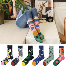 Calcetines de algodón coloridos de dibujos animados divertidos bonitos calcetines de moda de Kawaii feliz para mujer Calcetines de tendencia Pop callejero para mujeres regalos 2024 - compra barato