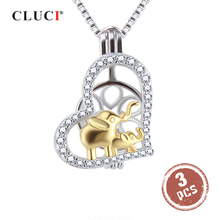 CLUCI-colgante de plata de primera ley con forma de elefante para mujer, aretes pequeños, plata esterlina 925, Circonia cúbica, zirconia, circonita, zirconita, elefante, SC360SB, 3 uds. 2024 - compra barato