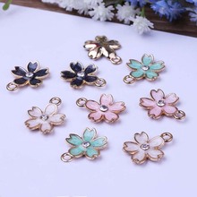 New 10pcs DIY Jewelry Accessories Charms Enamels Gift Alloy Five Petals Pendant Earring Bracelet Necklace Jewelry Accessories 2024 - buy cheap