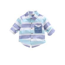 new spring autumn Baby stripe long-sleeved cotton shirt girl boy children casual clothing toddler kids gentleman tops outfit 2024 - buy cheap