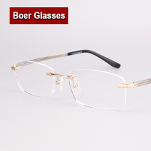 New Pure Titanium Eye Glasses Myopia Spectacle Optical Prescription Eyewear Male Eyeglasses Men Rimless Frames 9123 2024 - buy cheap