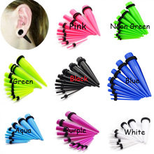 Expansor de medidores de oído acrílico, Kit de Showlove-18pcs de 8 colores, expansor de estiramiento, 14g-00g 2024 - compra barato