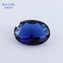 2x3~15x20mm Blue Color Oval Shape Loose Glass Beads Synthetic Gems For Jewelry Wholesale Free Shipping 2024 - buy cheap