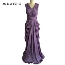 Real Elegant Purple Sheath V Neck Ruffled Bridesmaid Dresses 2017 Formal Women Long Pleated Party Prom Maid of Honor Gowns BB70 2024 - buy cheap