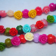 80 Pieces/Lot Carving Rose Flower Beads Accessories Synthetic stone material Size 12mm Mix colors 2024 - buy cheap