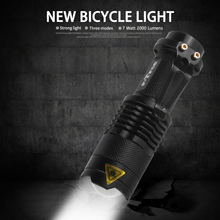 Lanterna de led q5 para bicicleta, lâmpada à prova d'água com zoom, 7 watts, 2000 lúmens, 3 modos 2024 - compre barato