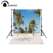 Allenjoy backgrounds for photography studio coconut palm trees white tropical beach summer holiday vacation backdrop photocall 2024 - buy cheap