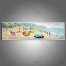 New Modern Abstract Decorative Life on the beach Picture Handmade Oil Painting On Canvas Wall Art For Living Room 2024 - buy cheap