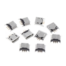 10 Pcs Micro USB Type B Female Socket 180 Degree 5-Pin SMD SMT Soldering Jack #Aug.26 2024 - buy cheap