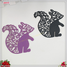 Creative Squirrel Shaped Laser Cut 9*11cm 50Pcs/Lot Name Cards Wedding Birthday Party Glass Cup Cards 8ZSH844-50 2024 - buy cheap