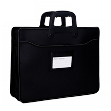 A4 Handbag Briefcase File Bag Office Bag Belt Pocket Document Bag Black PVC with White Embroidered Handbag Soild Color Zipper 2024 - buy cheap
