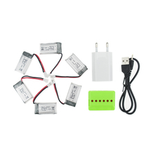 6pcs 3.7V 380mAh LiPo Battery with x6 USB charger For JRC H6C Hubsan H107 DM003 RC Helicopters Drone Control Toys 2024 - buy cheap