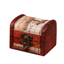 Design retro trinket jóias caixa de armazenamento artesanal do vintage caso do tesouro de madeira clássico presente caixas de material de madeira 2024 - compre barato
