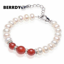 REAL PEARL Fashion Cultured Freshwater Pearl Bracelet for Good Luck, Nice Gift 2024 - buy cheap