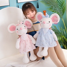 35cm/50cm Kawaii vestido ratón de peluche de juguete suave de dibujos animados de animales hámster relleno muñeca bebé acompañar colgante navidad regalo para chico 2024 - compra barato