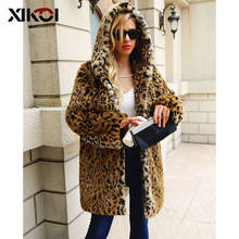 XIKOI High Quality Luxury Faux Fur Coat For Women Coat Winter Warm Fashion Leopard Artificial fur Fluffy Women's Coats Jacket 2024 - buy cheap