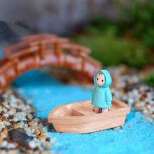 2PC/Set resin craft Retro wood boat model Figure Toys Micro Landscape DIY Craft Fairy Garden Miniatures 2024 - buy cheap