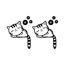 Neko adesivo engraçado gato asleeping para carro, adesivo de carroceria para janela, porta, decalque alta qualidade à prova d'água zp040 2024 - compre barato