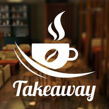 Takeaway Coffee Sign Vinyl Window Sticker, Shop/Coffee/Bar/Pub Coffee Window Door Decal Waterproof Coffee Sign Deco 3W05 2024 - buy cheap