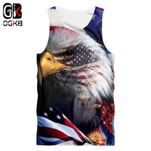 OGKB Summer Cool 3D Tanks Women/men Print American Flage Eagle Tank Top Unisex Hiphop Punk Gothic Sleeveless Shirt Vest Singlets 2024 - buy cheap
