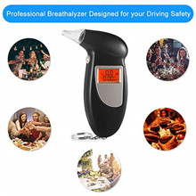 Профессиональный анализатор содержания алкоголя в выдыхаемом воздухе, анализатор дыхания, детектор, брелок, анализатор дыхания с ЖК-экраном 2024 - купить недорого