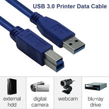 Удлинительный Кабель USB 3,0 A Male AM к USB 3,0 B Type Male BM, 10 футов/3 метра, кабель USB 3,0 для принтера, высокая скорость 2024 - купить недорого