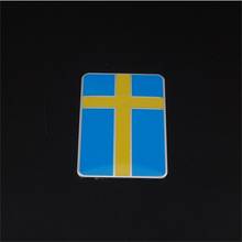 BBQ@FUKA Pole Bright Blue Yellow Sweden Flag Car Sticker Badge Car Grille Emblem Fit For Volvo V40 S80 XC60 S60 V60 XC90 S40 ect 2024 - buy cheap