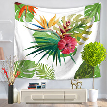 Tapiz de decoración para colgar en la pared, tapiz bohemio con estampado de hojas de palma, cobija Hippie, cortinas bohemias, flores para sala de estar 2024 - compra barato