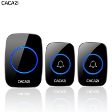CACAZI Home Wireless Doorbell waterproof Push Button US EU UK Plug Receiver Smart Cordless Door Ring Bell 60 chimes 5 Volume 2024 - buy cheap