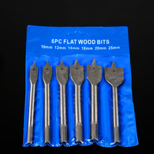 Hot/6pc Wood Flat Drill Sets10mm 12mm 16mm 18mm 20mm 25mm Paddle Flat Wood Boring Drill Bit Set Power Tools With Hex Shank 2024 - buy cheap