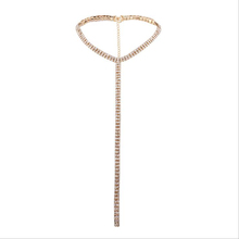 Cute Rhinestone Y Choker Necklace For Women Fashion Bridal Jewelry Elegant Rhinestone Chain Collar ChokerColliers Crystal Colar 2024 - buy cheap