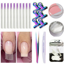 7pc/set Fiberglass Nails Extension Kit Nail Silk Wraps Colorful Tweezers Clips Nail File professional Manicure Tools 2024 - buy cheap