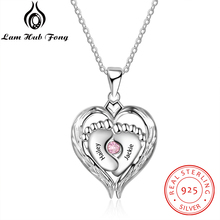 Collar personalizado de Plata de Ley 925 con forma de corazón para bebé, colgante con forma de corazón, piedra de nacimiento, regalo para mamá (Lam Hub Fong) 2024 - compra barato