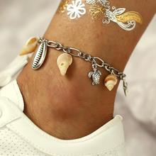 Modyle Bohemian Fashion Beach Jewelry Vintage Silver Color Turtle Shell Conch Anklets For Women 2024 - buy cheap