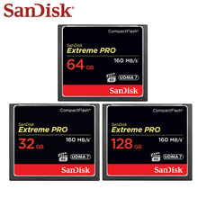 100% Оригинал SanDisk Extreme PRO CF карта 64 ГБ 32 ГБ 128 Гб Высокая скорость 160 МБ/с./с карта памяти флэш-карта для камеры 2024 - купить недорого