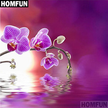 HOMFUN Full Square/Round Drill 5D DIY Diamond Painting "Orchid Lake" Embroidery Cross Stitch 5D Home Decor Gift A06627 2024 - buy cheap