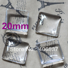 100pcs/Lot, Good Quality 20mm Dome Square Transparent Clear Magnifying Glass Cabochon 2024 - buy cheap